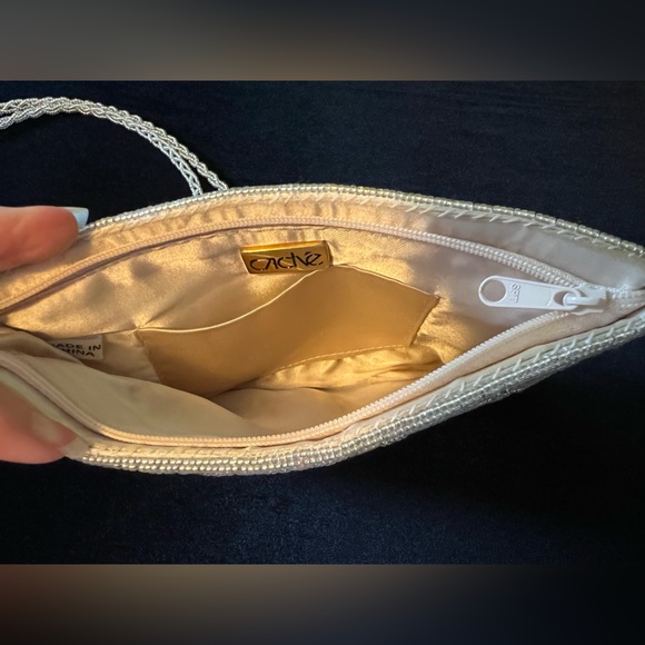 Cache Champagne Chevron Beaded Evening Bag - Picture 3 of 5